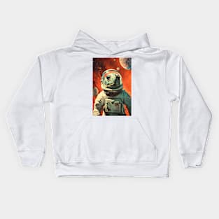 Astronaut Space Turtle Vintage Art Kids Hoodie